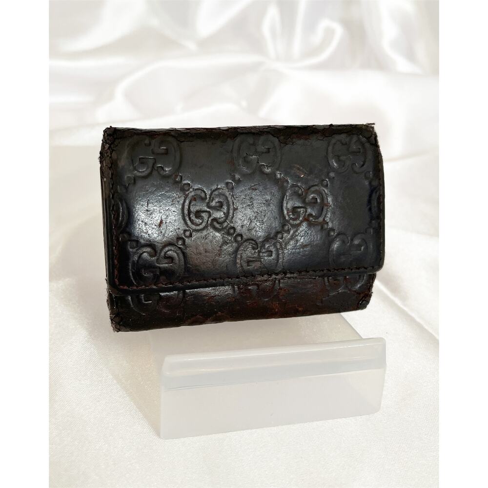GUCCI PROJECT PIECE Guccissima Leather Key Case Brown - Picture 10 of 10
